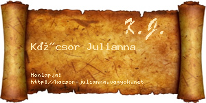 Kácsor Julianna névjegykártya